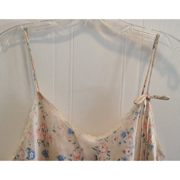 Vtg R. Michael Alan Women's Sleeveless Satin Short Nightgown Floral Size Medium - Picture 2 of 12